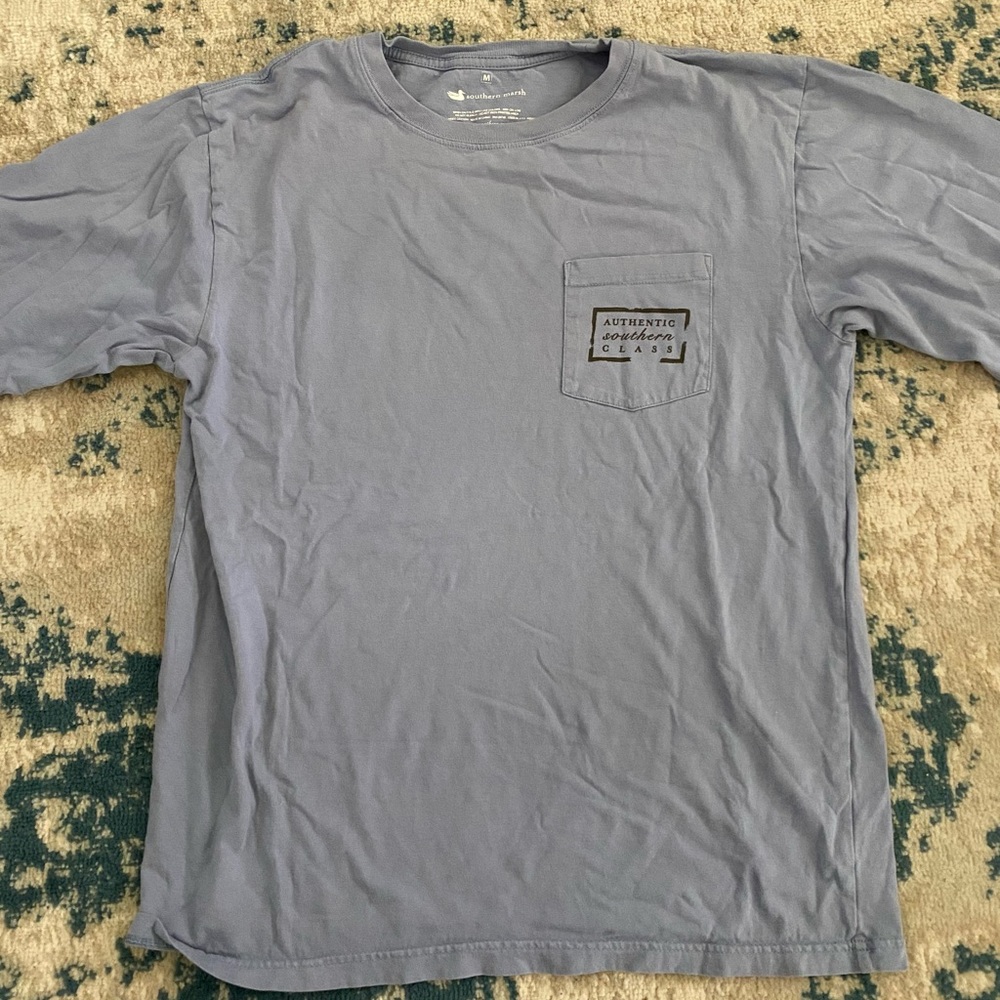 Blue/grey long sleeve southern marsh t-shirt